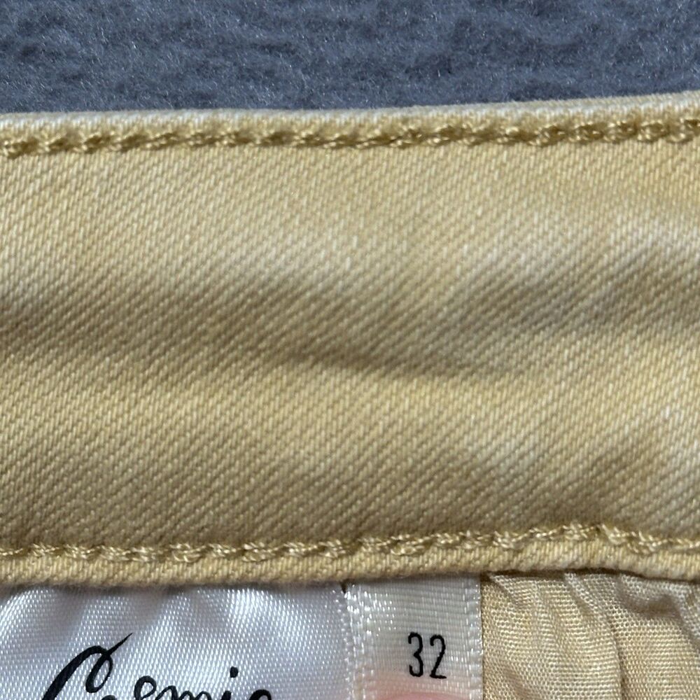 Cosmic Blue Love Womens 32 Jeans Beige Straight Crop Stretch Slit Hem EUC - Picture 3 of 10